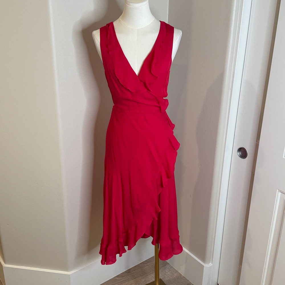 HAUTE HIPPIE Bright Pink wrap dress